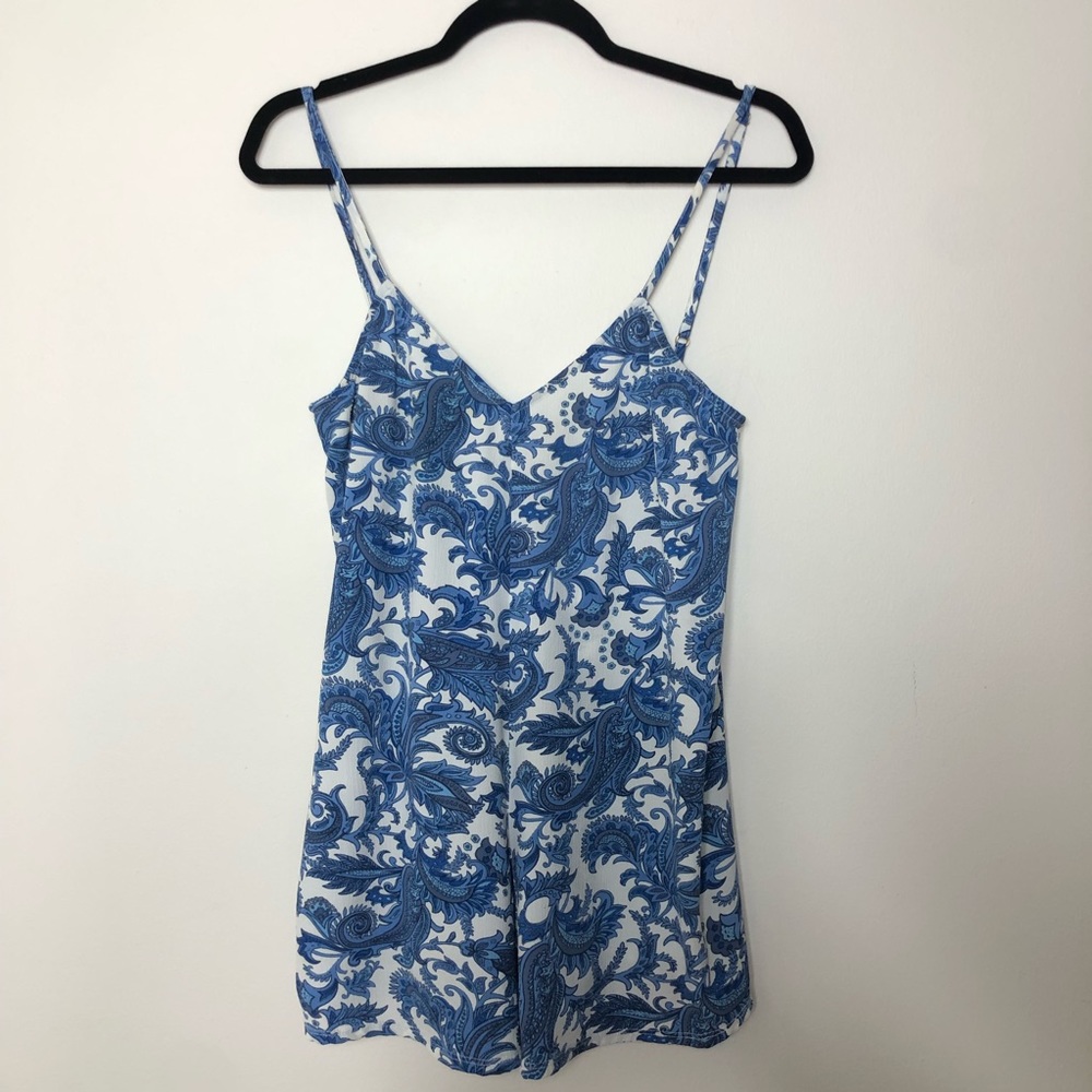 Show Me Your MuMu Blue Paisley Rascal Sleeveless Romper M